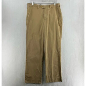 Robert Talbott Pants Men's Sz 33 Beige Carmel Khaki Mid-Rise Straight Leg